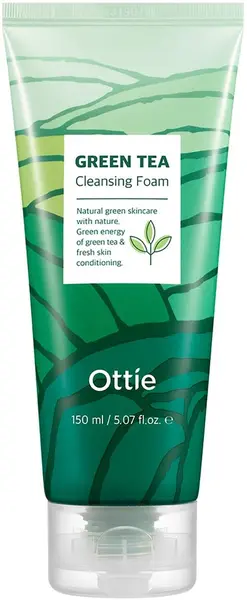 Ottie Green Tea Spumă de curățare pentru față cu ceai verde, 150 ml