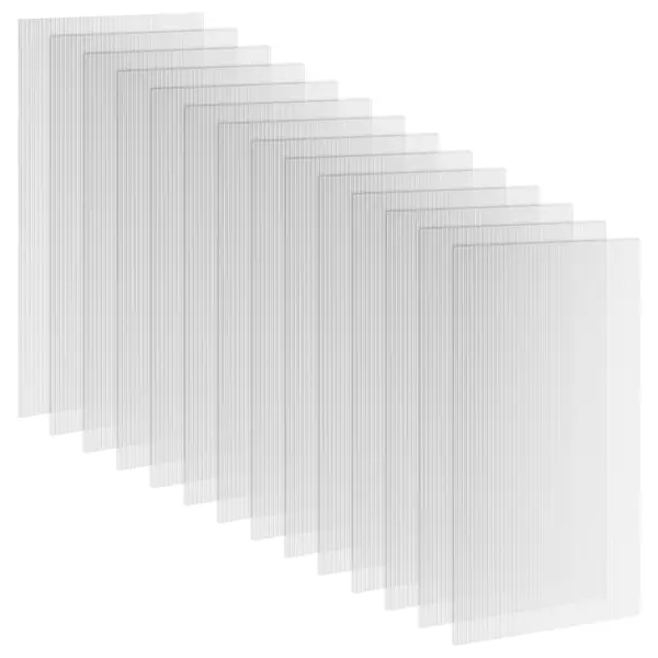 Outsunny 14 panouri de policarbonat alveolar 4 mm, rezistent la UV, personalizabil, dim. unui panou 121L x 61l cm | Aosom Romania