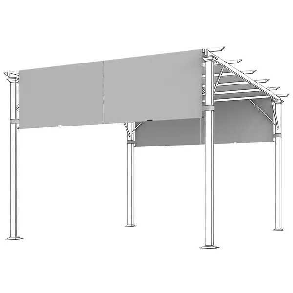 Outsunny 2 Bucăți Husă de Schimb pentru Pergolă, Protecție UV, Ușor de Montat, pentru Pergolă 3x3 m, Gri | Aosom Romania
