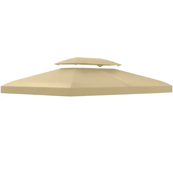 Outsunny Acoperiș de Înlocuire pentru Foișor, Capac de Foișor din Poliester Rezistent la UV cu Acoperiș pe 2 Niveluri, 4x3 m, Crem | Aosom Romania