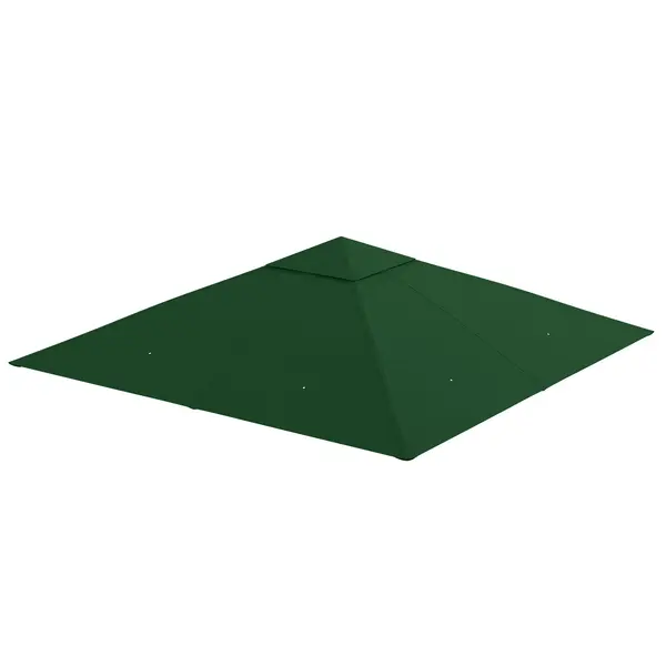 Outsunny Acoperis de Schimb 3x3m, Prelata de Schimb pentru Foisor de Gradina din Poliester cu Orificiu de Ventilatie, Verde | AOSOM RO