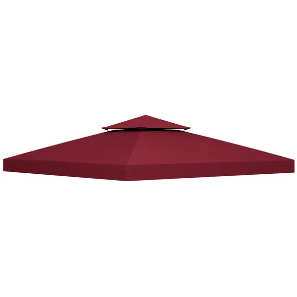 Outsunny Acoperiș pentru Foișor de Grădină Anti-UV din Poliester, 3x3m, Roșu | Aosom Romania