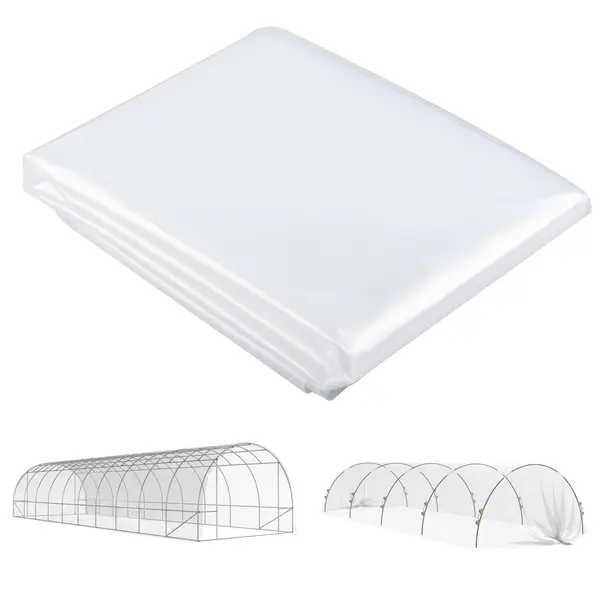 Outsunny Acoperiș pentru Seră 6x10m din PP Anti UV și Impermeabil Transparent | Aosom Romania