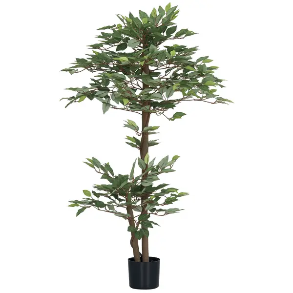 Outsunny Arbre Artificiel Plante Artificiel ficus Inaltime 1,5 m Trunchi Ramuri Liane Imitation Moss Feuilles Grand realism Ghiveci Inclus | Aosom Romania