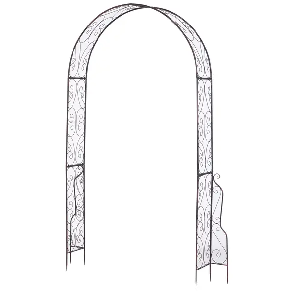 Outsunny Arco da Giardino Piante Rampicanti, rose in Metallo, Sostegno da Giardino, Resistente Nero