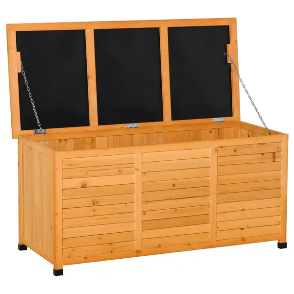 Outsunny Banca Gradina 127×56×60 cm – Lemn Alb cu Spatiu Depozitare | Aosom Romania