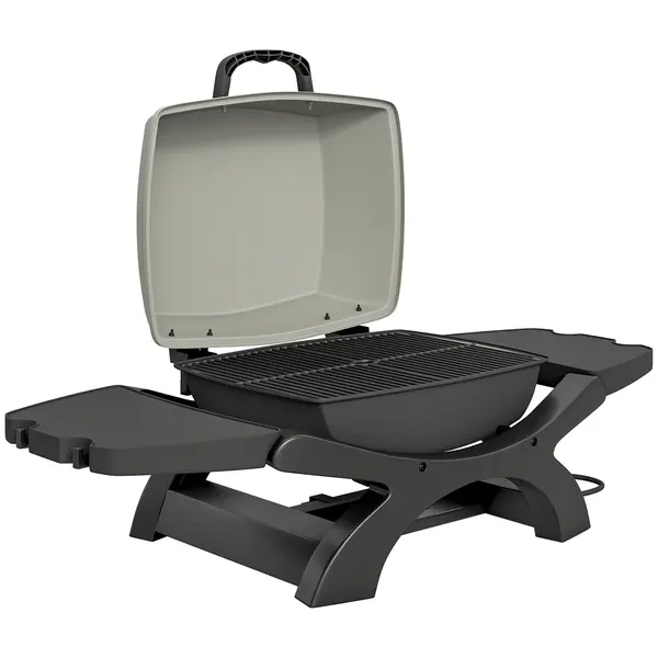 Outsunny barbecue electric 2300W, portabil de masă cu rafturi laterale, culoare negru. | Aosom Romania