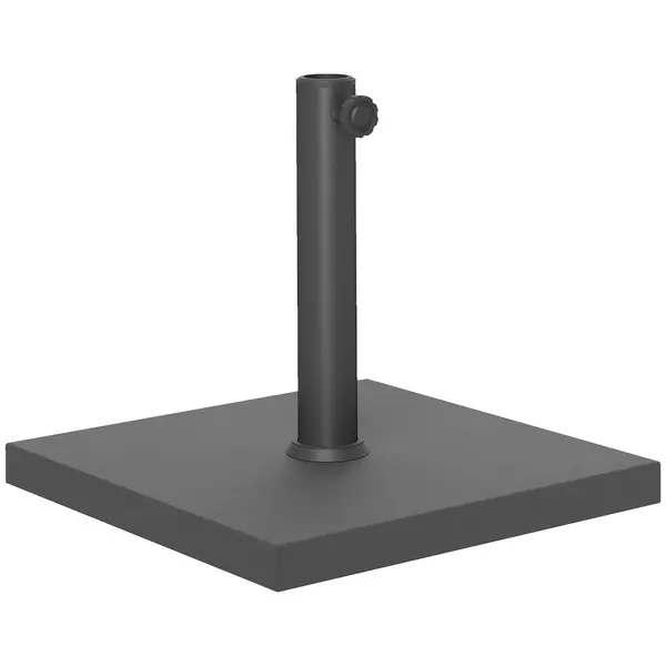 Outsunny Bază Pătrată pentru Umbrelă de Soare, Potrivită pentru Stâlpi de 38 mm sau 48 mm, 44x44x30 cm, Negru | Aosom Romania