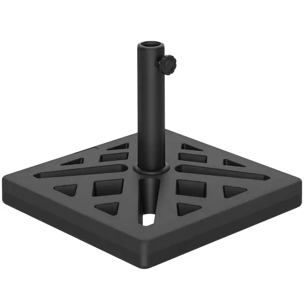 Outsunny Bază pentru Umbrelă de 15 kg pentru Umbrele Max. 2.2 m și Tije de Ø32/38/48 mm, 45x45x33.5 cm, Negru | Aosom Romania