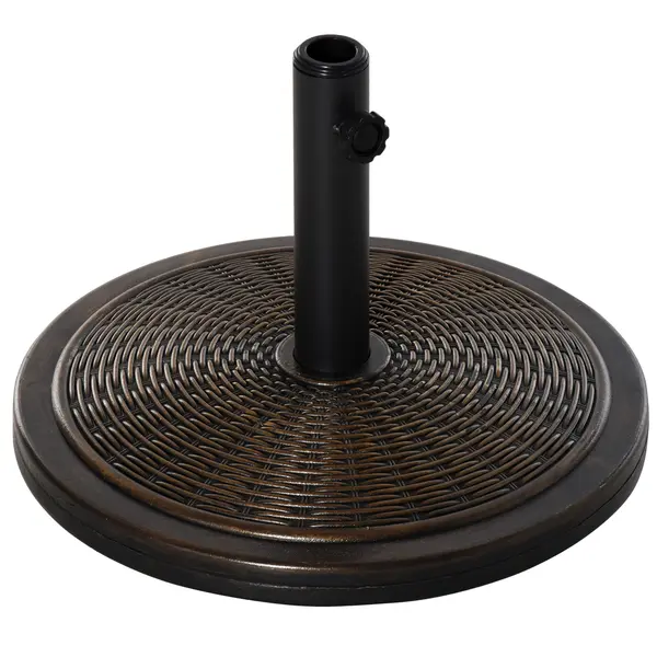 Outsunny Bază Umbrelă 14kg, Ciment și Plastic, Efect Ratan, Bronz | Aosom Romania
