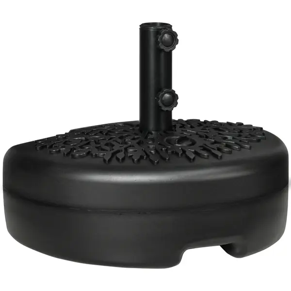 Outsunny Baza Umbrelei Semicirculare Umplută cu Nisip sau Apă, Suport Umbrelă de Soare Montat pe Perete pentru Stâlpi 38-48mm, Negru | Aosom Romania
