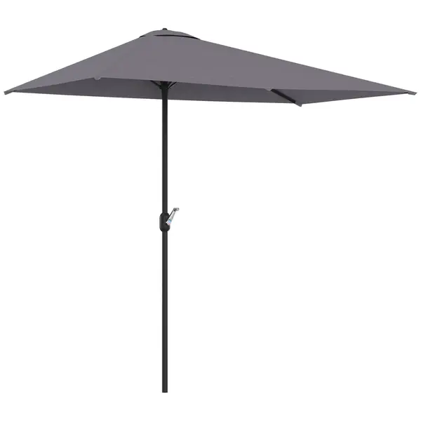 Outsunny Copertină de Perete Semicirculară Gri, cu Manivelă, Design Spațiu-Eficient pentru Terasă și Grădină, Φ270x245cm | Aosom Romania