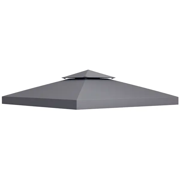 Outsunny Copertina de Rezerva de 3x3m pentru Foisor, 2 Niveluri Superioare de Protectie UV pentru Foisor