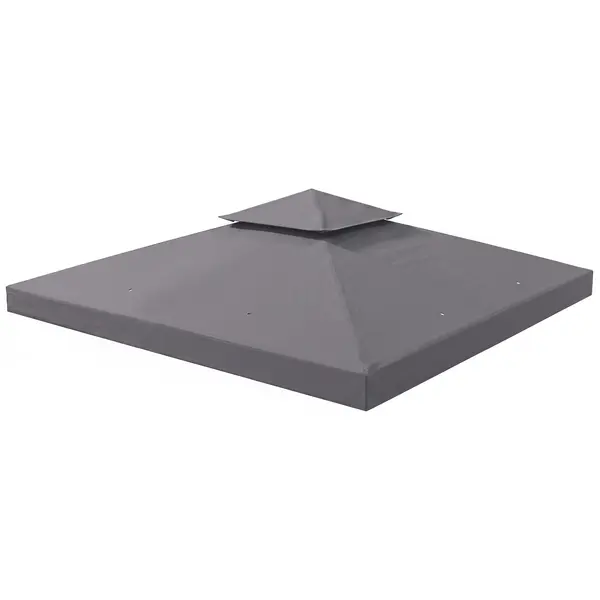Outsunny Copertina de Rezerva de 3x3m pentru Foisor, 2 Niveluri Superioare de Protectie UV pentru Foisor