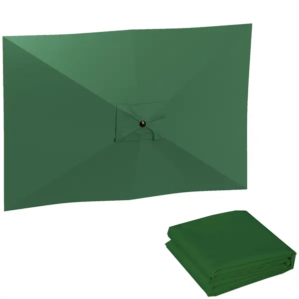 Outsunny Copertină de Rezervă pentru Umbrelă cu Ventilație în Partea Superioară, 300x200 cm, Verde | Aosom Romania
