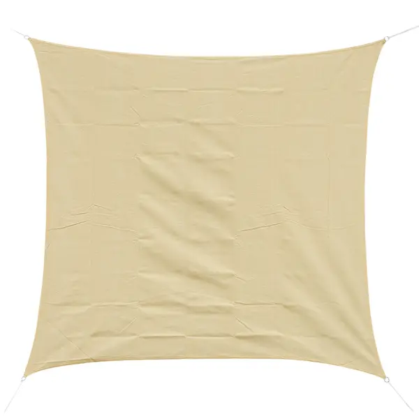 Outsunny Copertină de Soare Pătrată, Protecție UV 95%, Țesătură din Polietilenă, 360 x 360 cm, Ecru | Aosom Romania