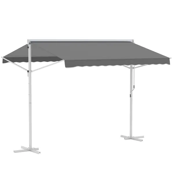 Outsunny copertina de soare reglabila, 295x294cm, gri | AOSOM RO