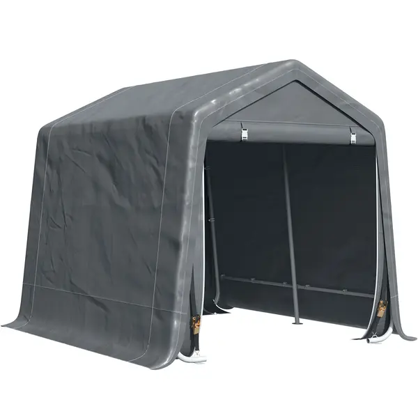 Outsunny Copertina pentru Masini, Motociclete si Biciclete, pentru exterior din Metal si Tesatura PE, Gri | Aosom Romania