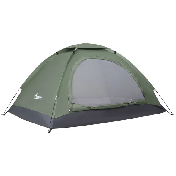 Outsunny Cort Iglu Camping 2 Persoane Ușă Fermoar Plasă Tantari Ferestre Geantă Transport Verde | Aosom Romania