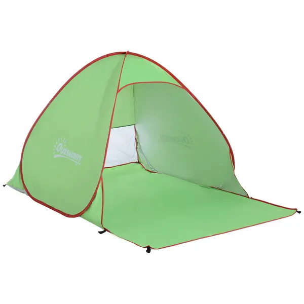 Outsunny Cort pentru Plajă cu Protecție UV 30+, Fereastră și Geantă de Transport, 200x150x119 cm, Verde | Aosom Romania