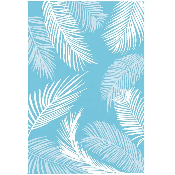 Outsunny Covor outdoor reversibil robust rezistent la intemperii cu geantă de transport ancore pentru sol 274 x 182 cm Hellblau+Weiß | Aosom Romania