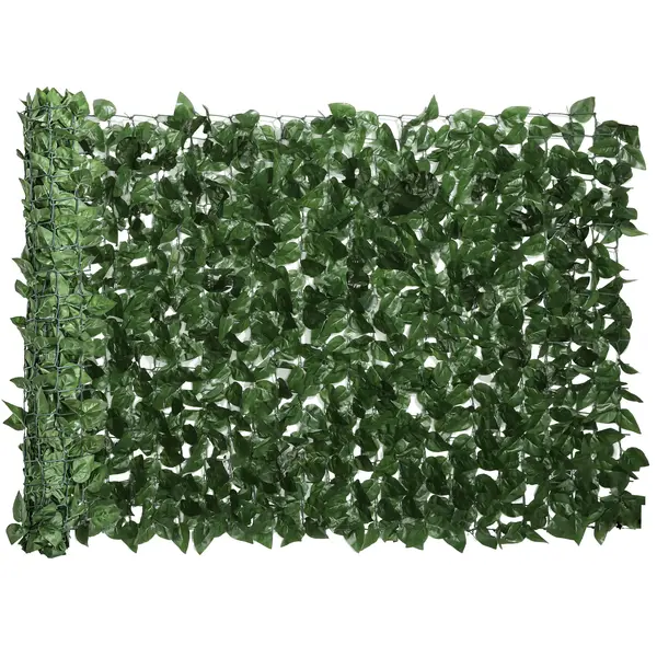 Outsunny Gard Viu Artificial din Fag pentru Balcon și Grădină, PE, 300x100 cm, Verde Închis | Aosom Romania