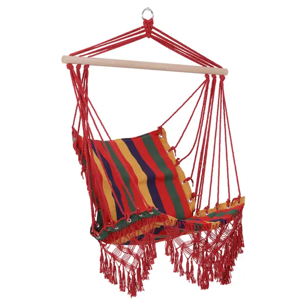 Outsunny Hamac Scaun Suspendat din Poliester Rezistent, Design Colorat, 100x60x100 cm | Aosom Romania