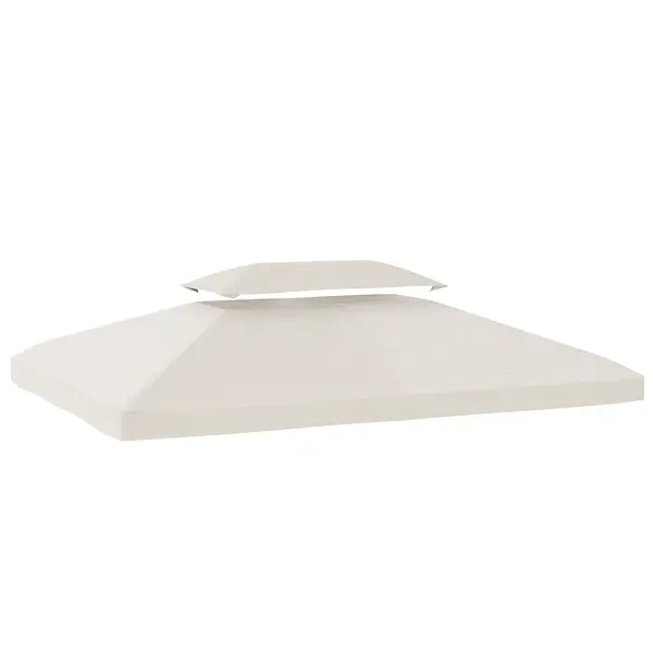 Outsunny Husă de Rezervă 4x3 m cu Acoperiș Dublu Orificii de Drenaj și Protecție UV Doar Husă NU Include Cadru Crem | Aosom Romania