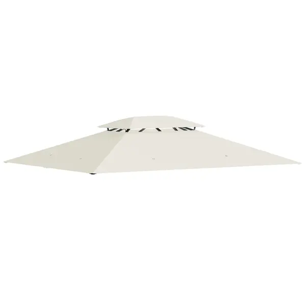 Outsunny Husă de schimb pentru pavilion husă pentru tonelă 4 x 3 m, acoperiș dublu cu orificii de drenaj, poliester 180 g/m², crem | Aosom Romania