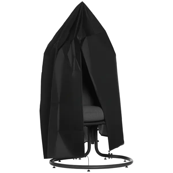 Outsunny Husă pentru fotoliu suspendat husă pentru fotoliu cocon material Oxford 210D cu fermoar Ø 115 x 190 cm negru | Aosom Romania