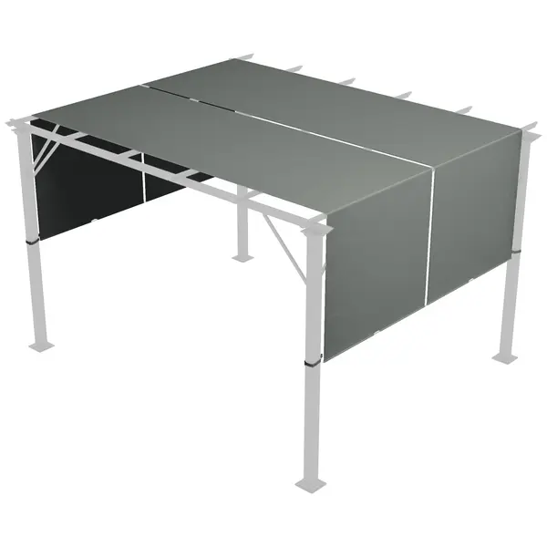 Outsunny Învelitoare pentru Pergolă cu Buzunare și Curele pentru Stâlpi, 488x122 cm, Gri Închis | Aosom Romania