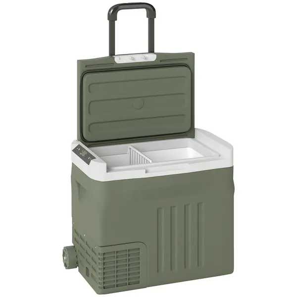 Outsunny Ladă frigorifică electrică portabilă 40 L frigider portabil pentru mașină moduri ECO/MAX mâner telescopic 61x39x49,5cm gri | Aosom Romania