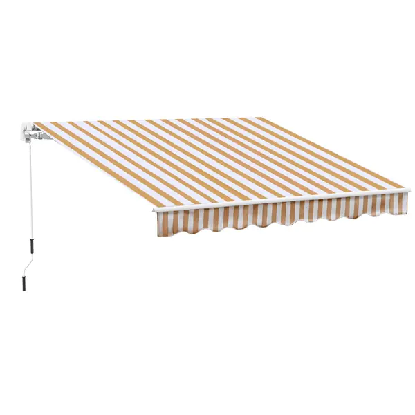 Outsunny Markiză cu manivelă, markiză cu braț articulat, protecție solară, montare pe perete, balcon, Alu Berge 300 x 250 cm | Aosom Romania