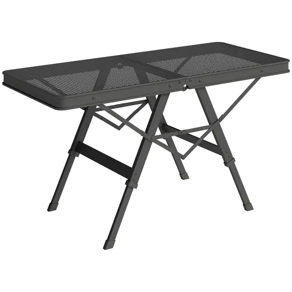 Outsunny Masă de camping reglabilă în înălțime, pliabilă, cu plasă metalică, din aluminiu | Aosom Romania