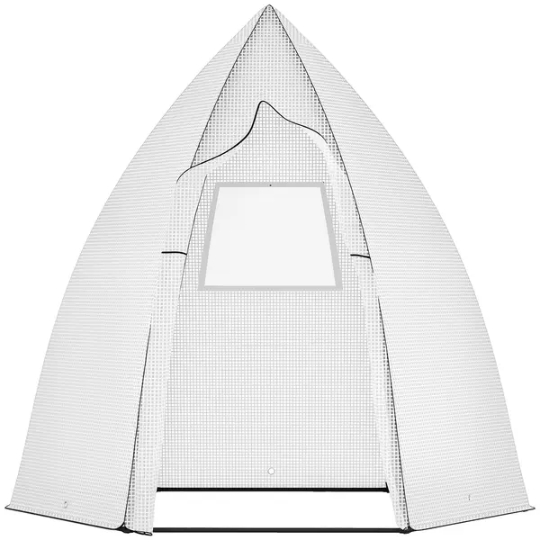 Outsunny Mini Șopron pentru Plantare cu Uși Rulante pentru Grădină și Balcon Protecție iarna Alb 160 x 140 x 180 cm | Aosom Romania