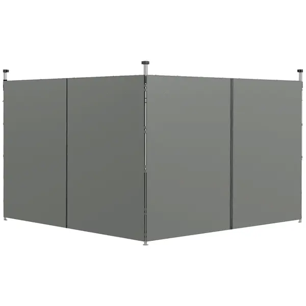 Outsunny Panouri Laterale pentru Foisor cu Usi cu Fermoar, pentru Foisoare Pliabile de 3x3(m) sau 3x6m, Gri Inchis | Aosom Romania