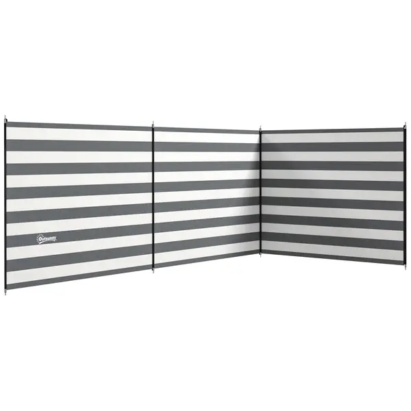 Outsunny Paravan de Plajă Pliabil din Poliester 540x150 cm Gri | Aosom Romania