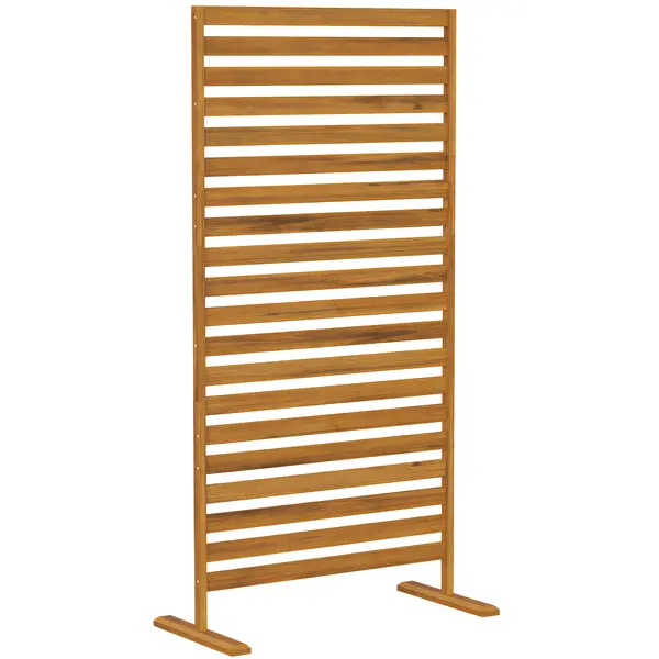 Outsunny Paravan din lemn 170x80 cm Paravan separator de spații Grilaj pentru exterior Grădină Curte Terasă Maro | Aosom Romania
