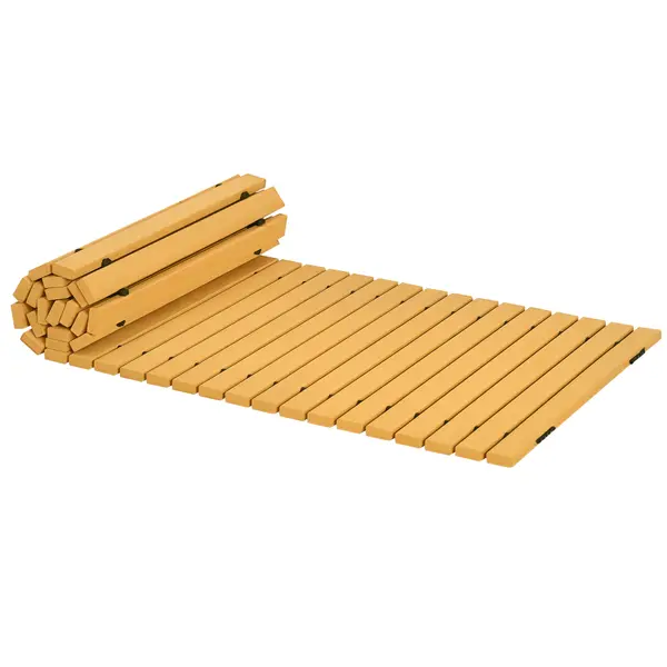 Outsunny Pasarelă pentru Grădină cu Șipci Rulabile și Semi-Flexibile, 185x60 cm, Galben | Aosom Romania