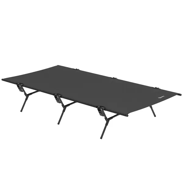 Outsunny Pat de câmp pliabil Pat de camping cu geantă de transport 200 x 100 x 36 cm până la 120 kg extra lat Negru | Aosom Romania