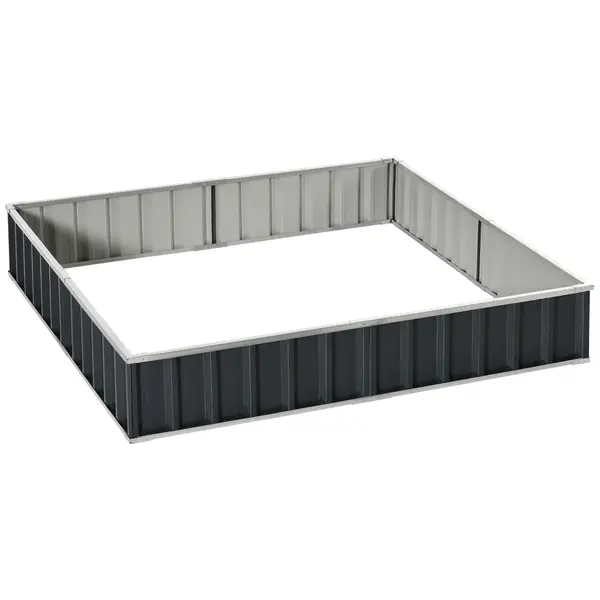 Outsunny Pat Modular Suprainălțat pentru Legume, Structură din Oțel Zincat, Ideal pentru Plante și Ierburi, 258x90x30 cm, Gri Inchis | Aosom Romania