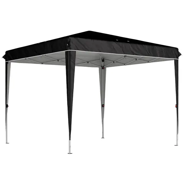 Outsunny Pavilion Pliabil cu Înălțime Reglabilă și Geantă de Transport, 300x300x273 cm, Negru | Aosom Romania
