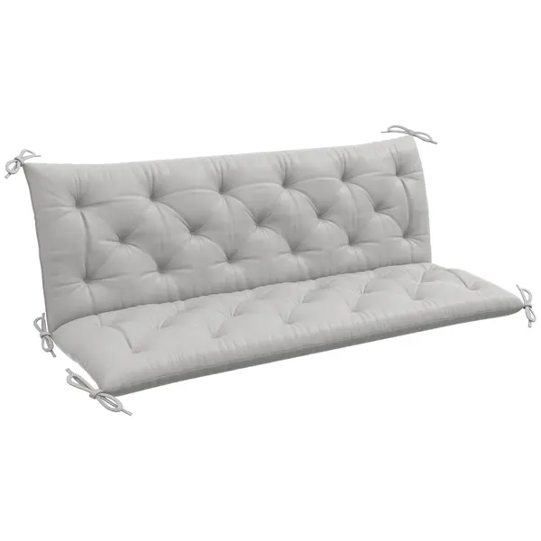 Outsunny Pernă de bancă pentru 3 persoane 150x98x8 cm, Bankpolster für Gartenmöbel Hollywoodschaukel, Gri deschis | Aosom Romania
