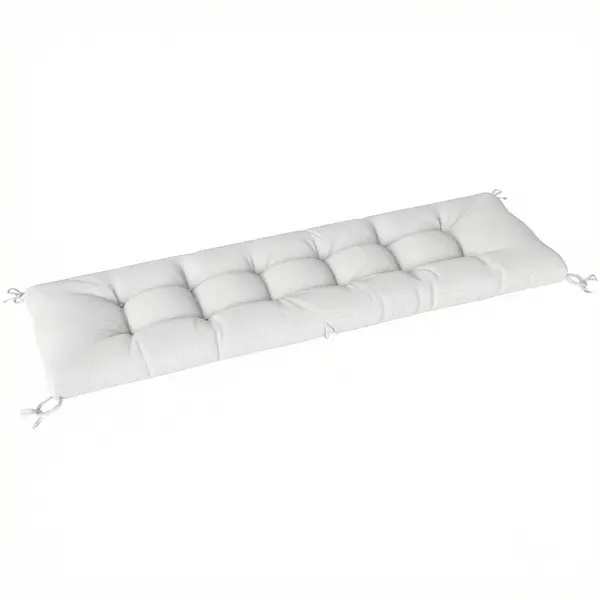 Outsunny Pernă pentru Bancă de Exterior cu Chingi de Prindere Protecție UV50+ Revenire Lentă Interior Exterior 198x65x13 cm Crem | Aosom Romania