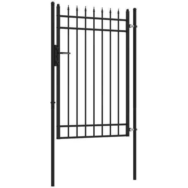 Outsunny Poartă de Grădină cu Încuietoare, 3 Chei și 2 Stâlpi, 107x204 cm, Negru | Aosom Romania