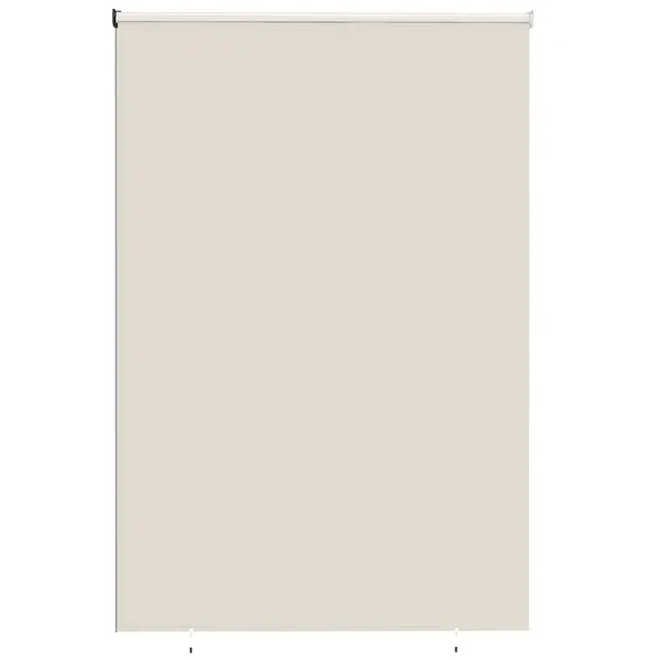 Outsunny Roletă exterioară rulou 2,4 x 1,6 m roletă opacă verticală protecție vizuală retractabilă impermeabilă, anti-UV30+, crem | Aosom Romania