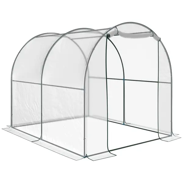 Outsunny Seră de Grădină Tip Tunel, Spațioasă, din PVC, Protecție UV, 250x200x200 cm | Aosom Romania