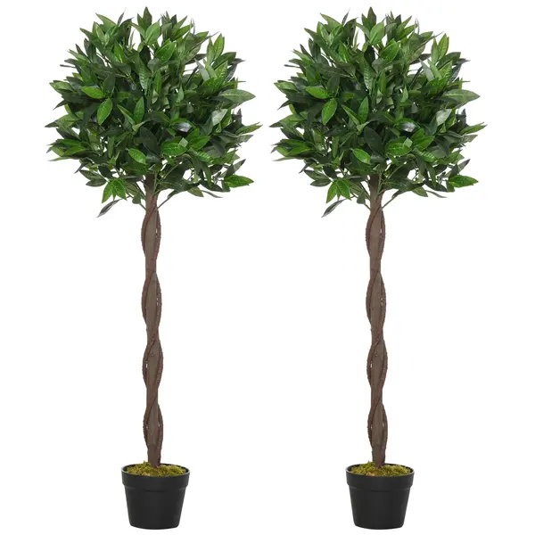 Outsunny set 2 plante artificiale,Ф16x120 cm fiecare, verzi | Aosom Romania