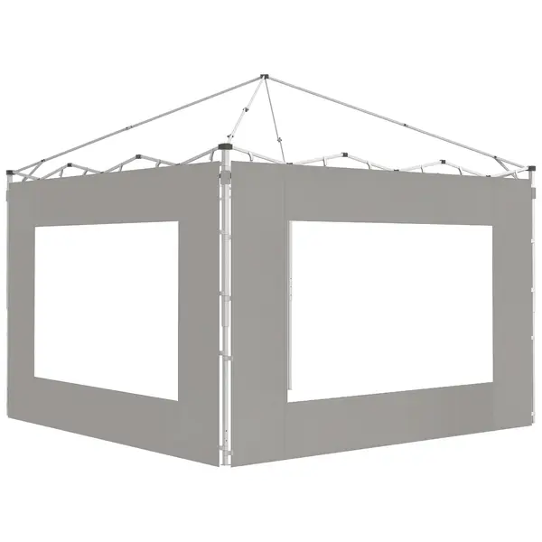 Outsunny Set de 2 laterale de cort, barnum 295x195 cm, Panouri de schimb din material pentru pergolă de 6x3 sau 3x3 m, gri | Aosom Romania