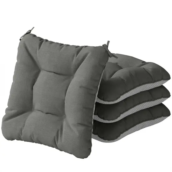 Outsunny Set de 4 perne pentru scaune de grădină cu șireturi și bază antiderapantă impermeabile 39,5x39,5x10 cm Gri închis | Aosom Romania